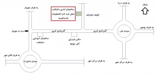 کروکی محل ثبت نام دانشجویان جدید الورود