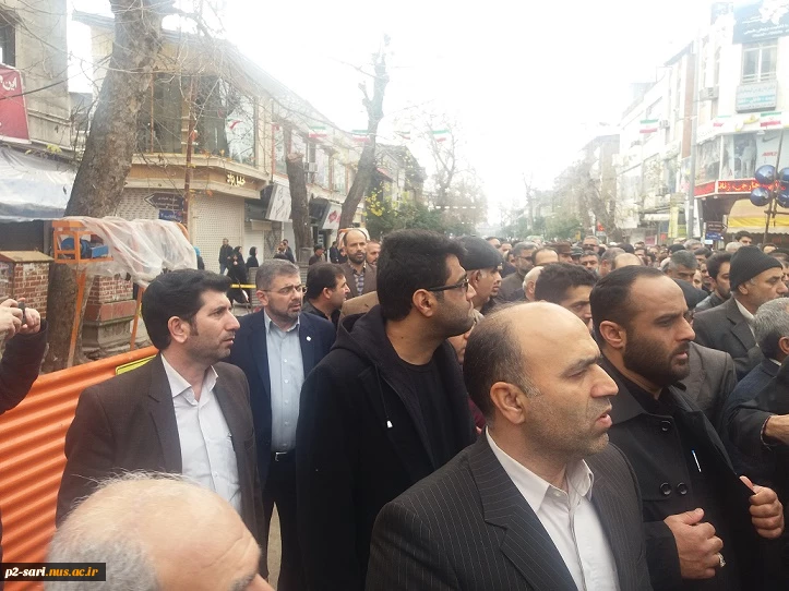 حضور ریاست ،اساتید وکارکنان آموزشکده فنی و حرفه ای شماره 2ساری درتشییع پیکر مطهر جانباز شهید سید مصطفی علمدار 2