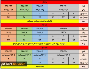 برنامه انتخاب واحد جاماندگان در نیمسال اول سال تحصیلی 1400-1399 3